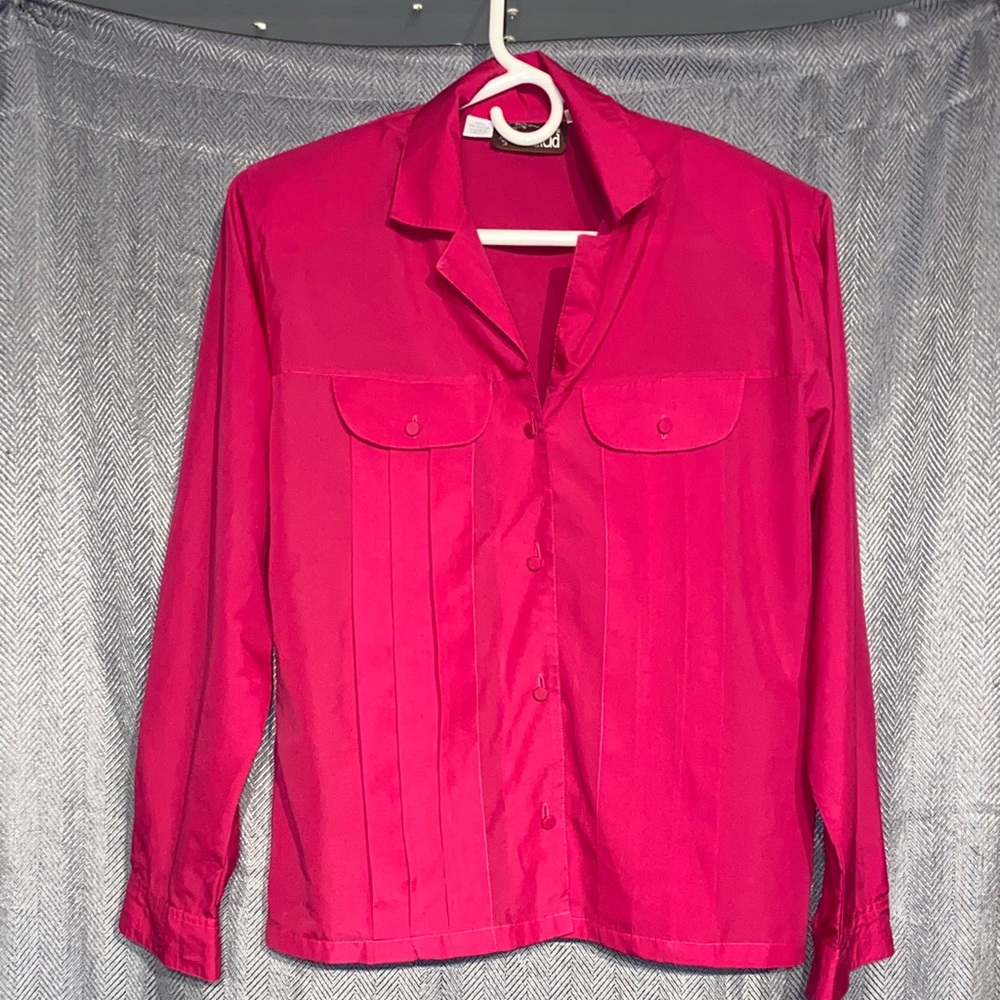 Elegant Fuchsia Button-Down Shirt for Women